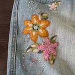 Thalia Sodi  Floral Embroidered Denim Mini Skirt Photo 1