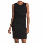 Carmen Marc Valvo Ponte Scoop Neck Dress, Black Size: 10, Fringe Dress NWT Photo 6