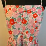 2. Free Assembly Pink & GreenFloral Tiered Midi Dress with Tie Back Size X Photo 6