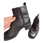 Vtg Y2K Nine West Black Leather Chunky Block Heel Inner Zip Ankle Boots Sz 6 Photo 4