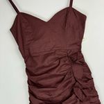 ZARA NWT  Brown Ruched Ruffle Mini Dress Sz XS Photo 5