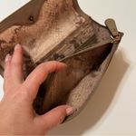 B. Makowsky leather wallet, taupe with rose gold chain accent 8”x4” Tan Photo 7