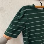 Rebecca Taylor  Green A Line Puff Sleeve Stripe T Shirt Small Photo 2