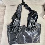 Black Faux Leather Sexy Top Photo 3