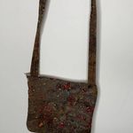 Homemade Earthtones Crossbody Bag Purse Pockets Inside and Out Zip Closure 7x6" Photo 2