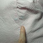 Stan Herman Pink Seersucker Housecoat Size 2X Floral Embroidered Zip Pocket Robe White Photo 8