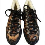 Schutz  Women Lucille Faux Shearling Lined Loafer Leopard Print Size 6 Photo 0