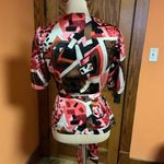 Etcetera Vtg Y2K op art silk belted blouse Photo 11