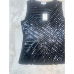 Calvin Klein  Black Sleeveless Sequin Top, Crew Neck Size Large NWT Photo 4