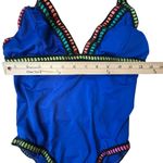 La Blanca Cobalt Blue One Piece V Neck High Leg Low Back Size 8 Photo 9