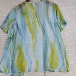 Maggie London Silk Cover Up Blouse Womens Size 16 Blue Green Sheer Swim Beach Photo 13