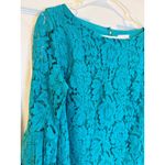 Laundry by Shelli Segal  Lace Blouse‎ Bell Sleeve Teal Green Top Size M Photo 1