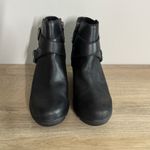 Sorel  Joan of Arctic Wedge II‎ Moto Black Leather Ankle Boots Womens 10 Fall Photo 2