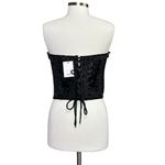 Danielle Guizio GUIZIO Pintuck Corset, Black, Large Photo 7