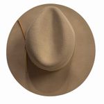Phenix Womens Wool Rancher Fedora Tan Wide Brim Leather Band Western Boho Hat OS Brown Photo 4