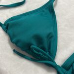 Wild Fable New Women’s Triangle String Bikini Top Teal Green Ribbed Size Small Photo 3