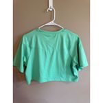 Gymshark  Mint Green Mesh Panel Cropped Athletic T Shirt Top Women's Size S Photo 2