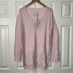 Lysse Lyssé Pink Knit V-Neck Sweater Women's Size XL Lightweight High-Lo Pullover NWT Photo 5