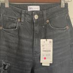 ZARA Women’s Black/Charcoal Streetwear Distressed Denim Jeans Photo 1