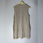 Pure J.Jill Funky Linen Crinkled Tie Unusual Tunic Vest Jacket Lagenlook‎ Tan XL Photo 1