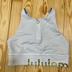 Lululemon  Energy Bra High Neck Long Line Size 6 White Gold Special Edition Zip‎ Photo 2