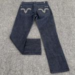 7 For All Mankind  Women's Straight Leg Dark Wash Jeans Sz 28 Bedazzled Y2K Style Photo 2