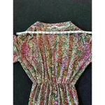 ZARA Peacock Feather Puff Sleeve Dress Small Long Sleeve wedding guest dress Photo 6