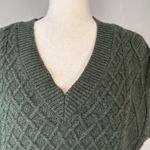 Madewell Womens Cable Knit V-Neck Sweater Vest Size XS Forest Green Wool Blend Photo 2