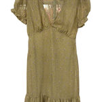 Urban Outfitters  Green A-line Midi Dress with Puff Cap Sleeves‎ Photo 0