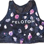 Peloton WITH Asteroid High Neck Sports Bra Navy Blue Purple Mesh L Light Support Photo 2