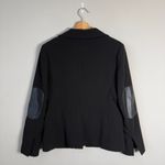Drew NWT Midas Faux Leather Elbow Patch Blazer Jacket Women's Small Black Career Photo 2