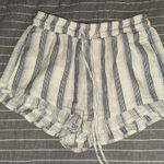 Ban Jara  Shorts Striped Linen Navy Blue White Blend Photo 0