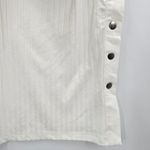 SheIn White Stripe Button Pull On Stretch Midi Skirt Large 12 Photo 3