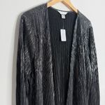 Christopher & Banks NWT Women’s Black Metallic Open Front Cardigan Size X-Large Photo 5
