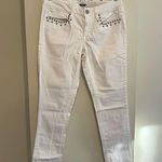 American Eagle Outfitters White Rock Stud Skinny Jeans Size 6 Photo 2