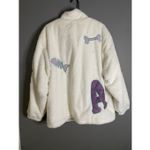 Aelfric Eden  White Sherpa SEA Bones FishScale Zip Up Jacket Size Small NWT Photo 3