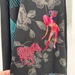 Desigual Artsy Collage Floral Bicycle Dress Womens Small Black Cotton Photo 4