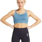 Gymshark Bra Top Womens XS Energy Seamless Strappy Laser Cut Workout Stone Blue Photo 11