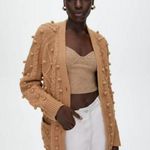 Aritzia 💕 WILFRED💕 Alps Cardigan ~ Pom Pom Cable Knit Antique Beige Small Photo 0