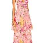Rococo Sand x Revolve Leona Low Back Maxi Dress in Peach/Pink Floral Size L NWT Pink Size L Photo 4