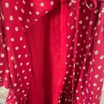 Rails Koreen Wrap Dress Women's L Red Wildflower Floral Short Sleeve Ruffle Hem Photo 4