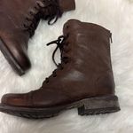 Steve Madden Brown Leather Fame Military Style Boots Fisherman Core B19B Photo 3