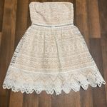 Socialite Cream Strapless Sundress for Wedding Guest Photo 1