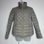 Michael Kors MICHAEL  Packable Puffer Jacket zip up taupe grey gold size small Photo 0