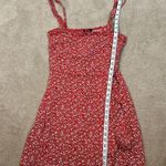 Trixxi  NWT Red White Floral Ditsy Mini Tie Waist Dress Women Size Large Photo 3