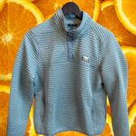 LLBean Quilted Snap Neck Pullover Sweatshirt Teal Women's M PET Textured Blue Size undefined Photo 1