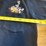 Y2K Vintage Looney Tunes Embroidered BabyTee Waffle Knit Pockey Character Taz Black Size M Photo 2