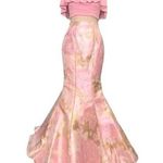 Jovani  Mermaid Off the Shoulder Two Piece Pink and Gold Gown 00 NWT Photo 0