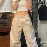 ZARA  Denim Cream Wide Leg Trousers  Photo 1