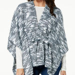 Colleen Lopez Fuzzy Knit Belted Poncho Size XL / 1X NWOT Black Photo 0